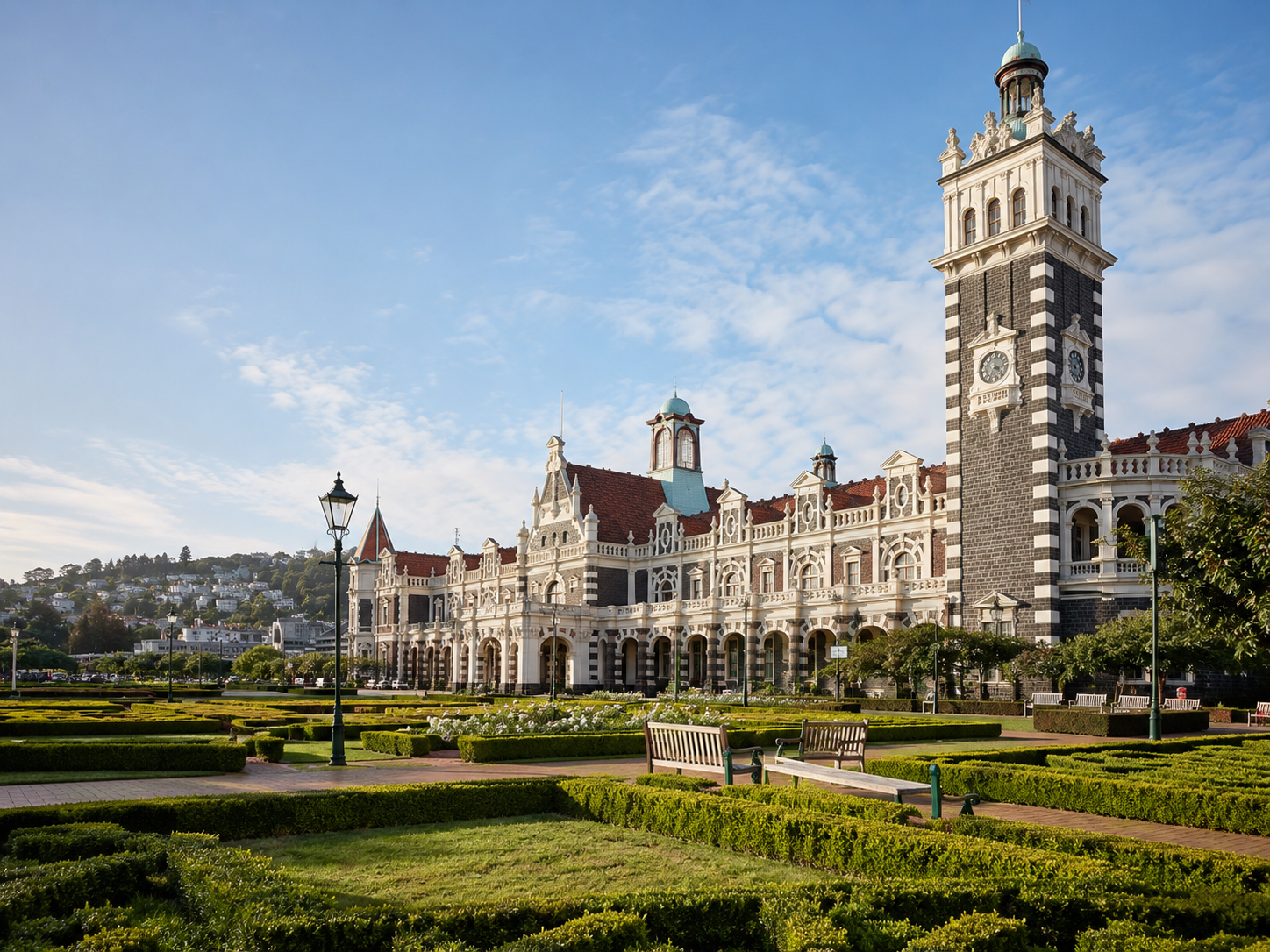 Dunedin heritage architecture and coastal scenery