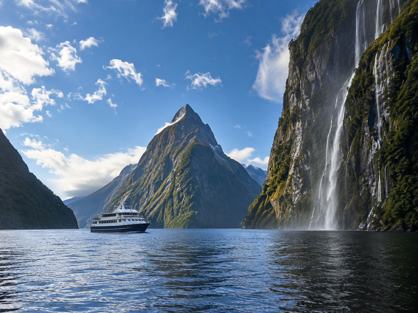Milford Sound Piopiotahi fjord scenery